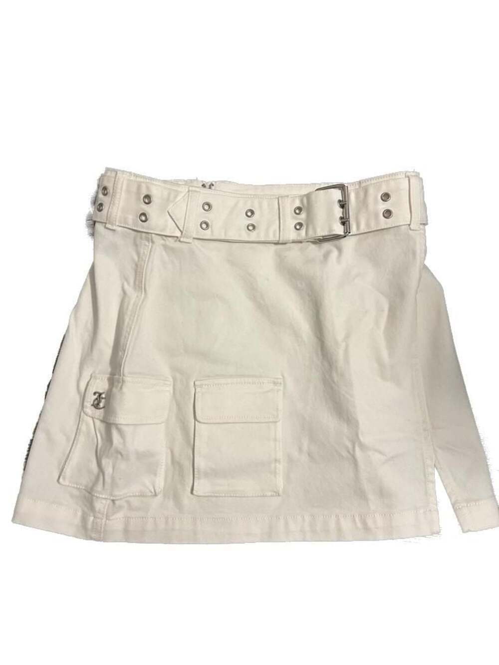 Juicy Couture White Belted Cargo Mini Skirt Size 30